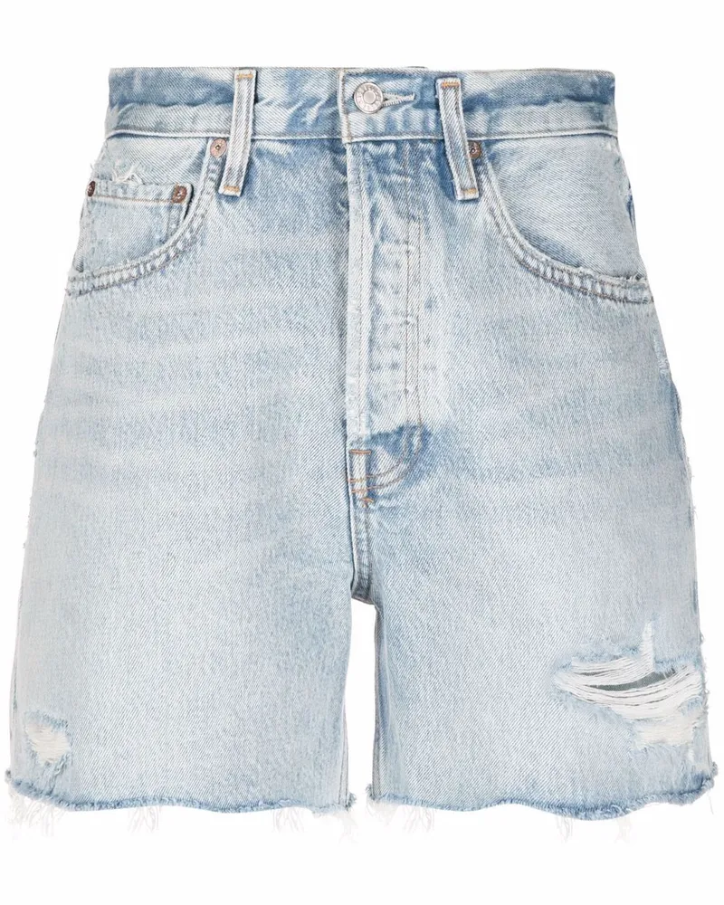 AGOLDE Jeans-Shorts im Distressed-Look - Blau Blau