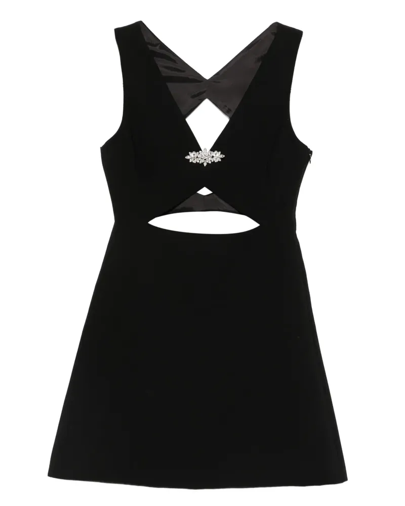 Maje brooch cut-out mini dress - Schwarz Schwarz