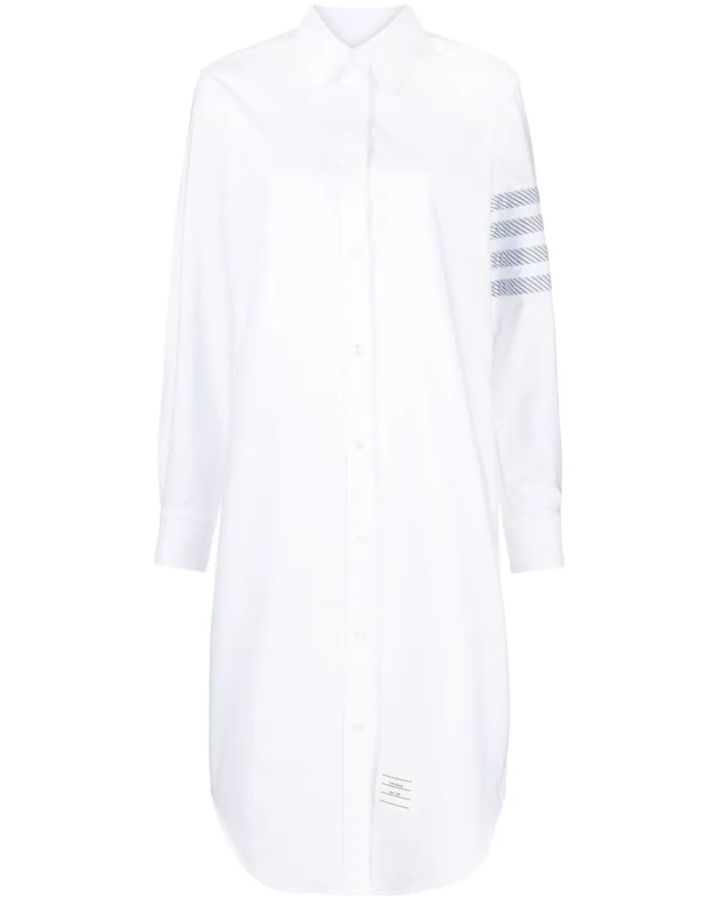 Thom Browne Hemdkleid mit Logo-Streifen - Weiß Weiß