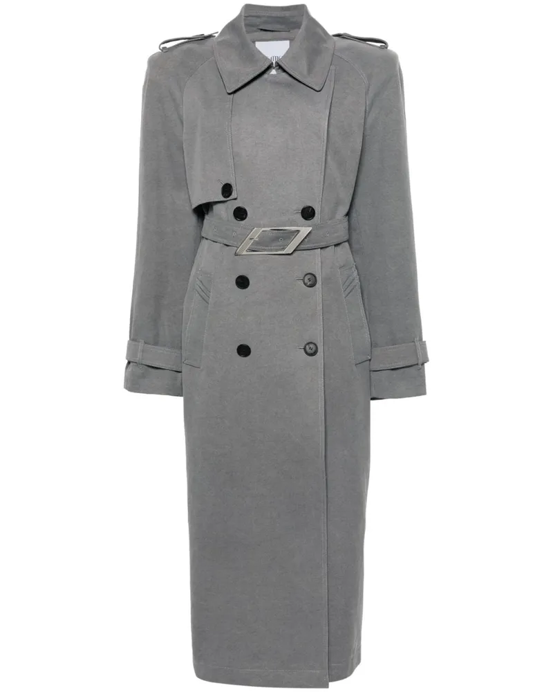 ATTICO Canvas-Trenchcoat mit Pads Grau