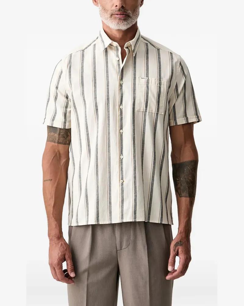 Barbour Barkend striped-pattern short-sleeved shirt - Nude Nude
