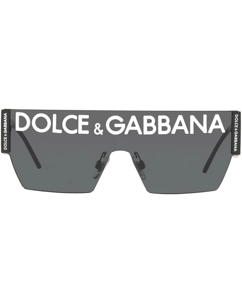 Dolce & Gabbana Oversized-Sonnenbrille mit DG - Schwarz Schwarz