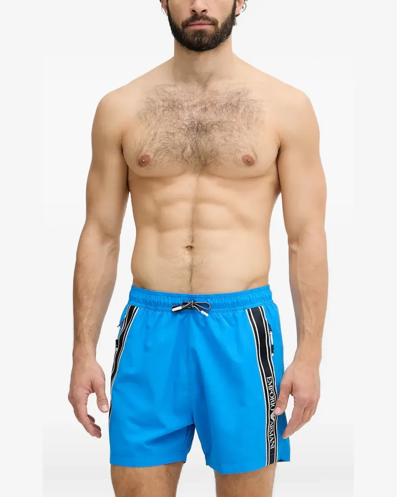 Emporio Armani logo-tape swim shorts - Blau Blau