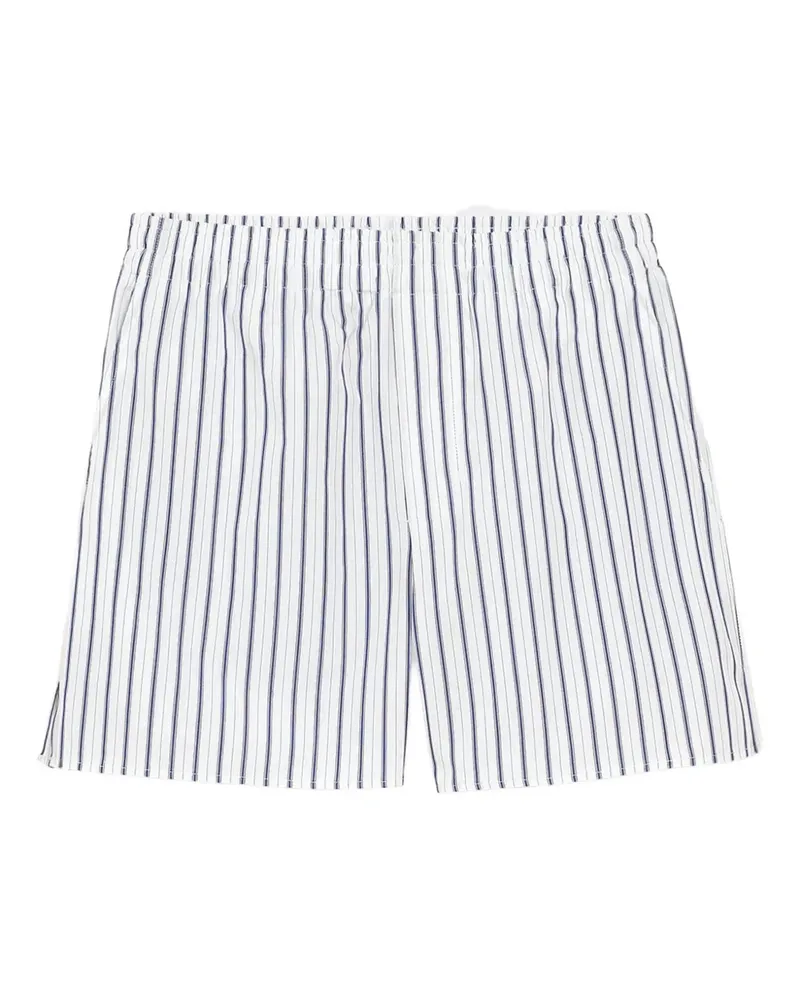 AMI Paris Gestreifte Shorts mit Stretchbund - Weiß Weiß
