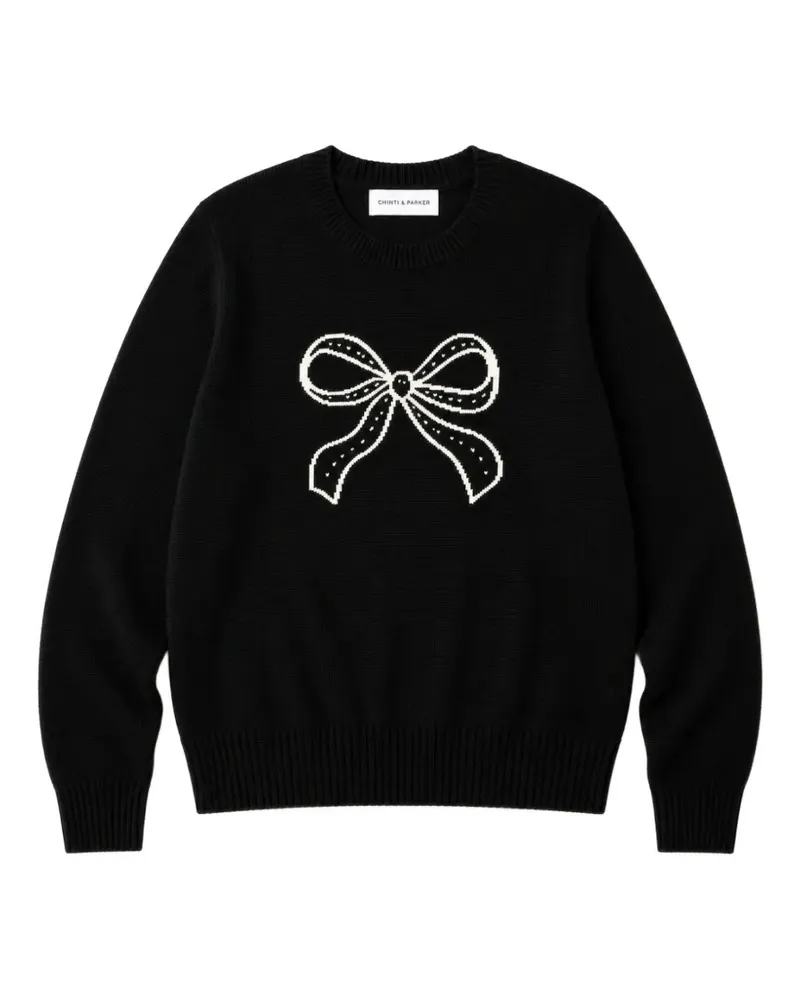 Chinti & Parker Pullover mit Schleifenstickerei - Schwarz Schwarz