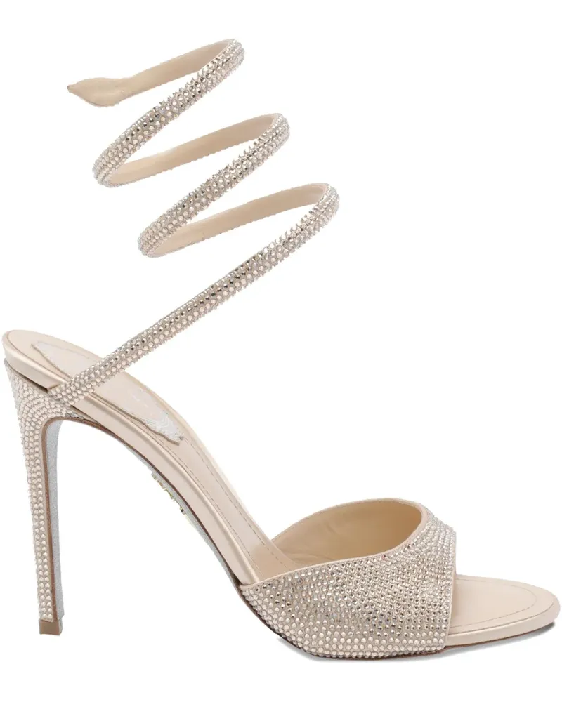 René Caovilla Sandalen mit Kristallen 105mm - Metallic Metallic
