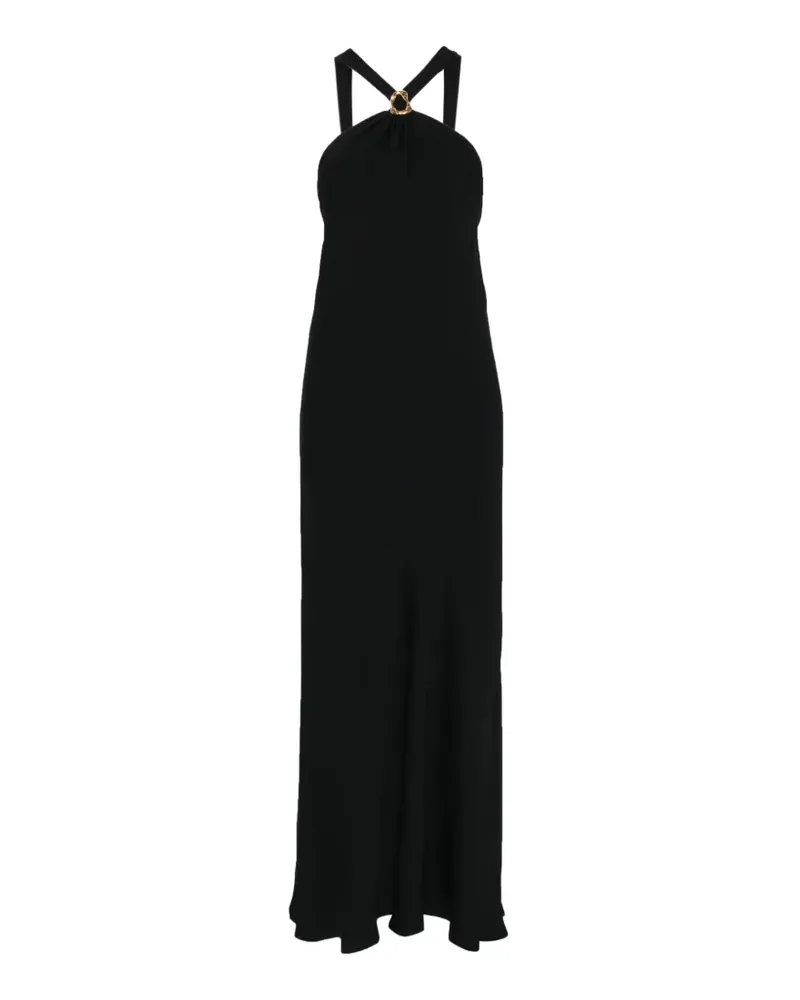 forte_forte ring halterneck maxi dress - Schwarz Schwarz