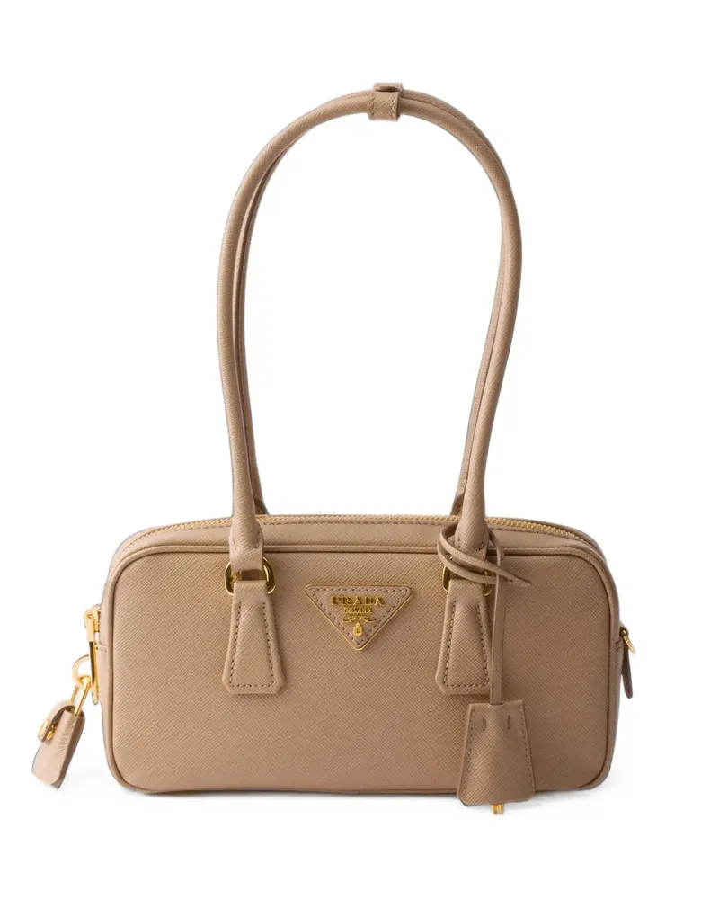 Prada Saffiano Mini-Tasche mit Henkel - Braun Braun