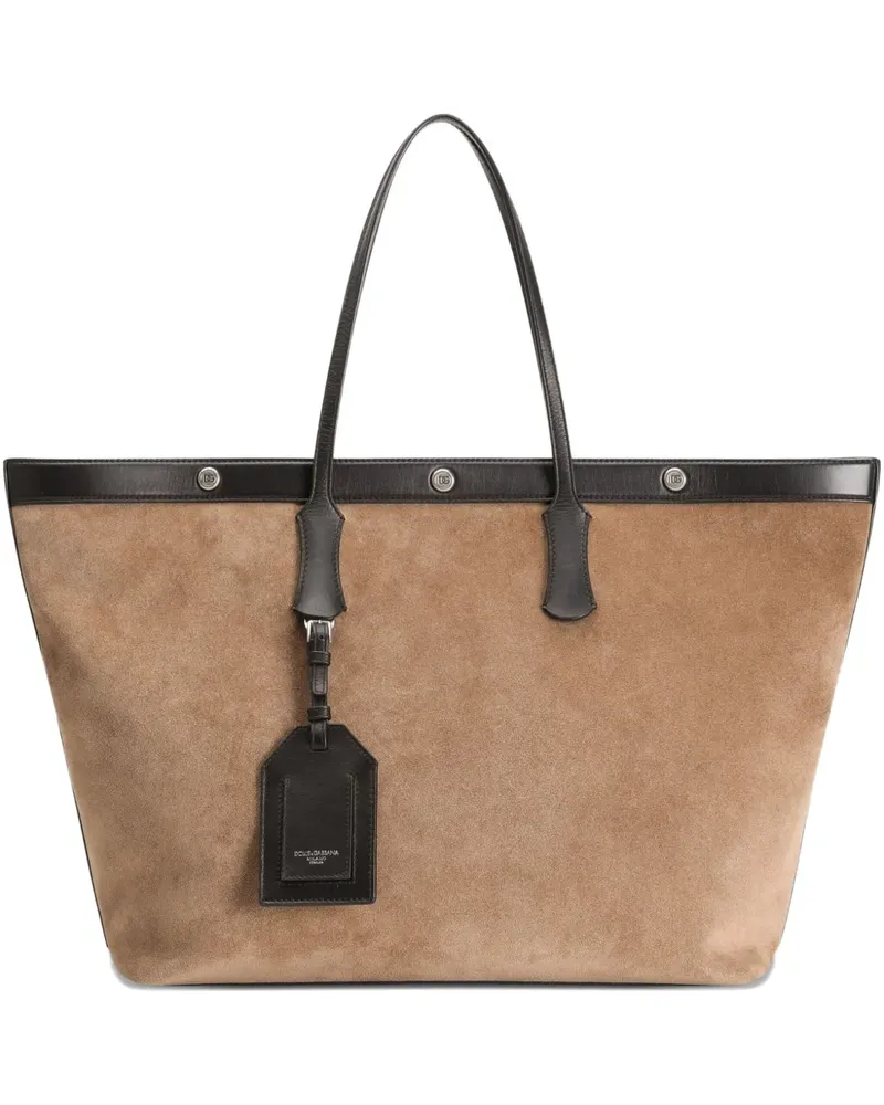 Dolce & Gabbana Atene Tote Bag aus Wildleder - Braun Braun