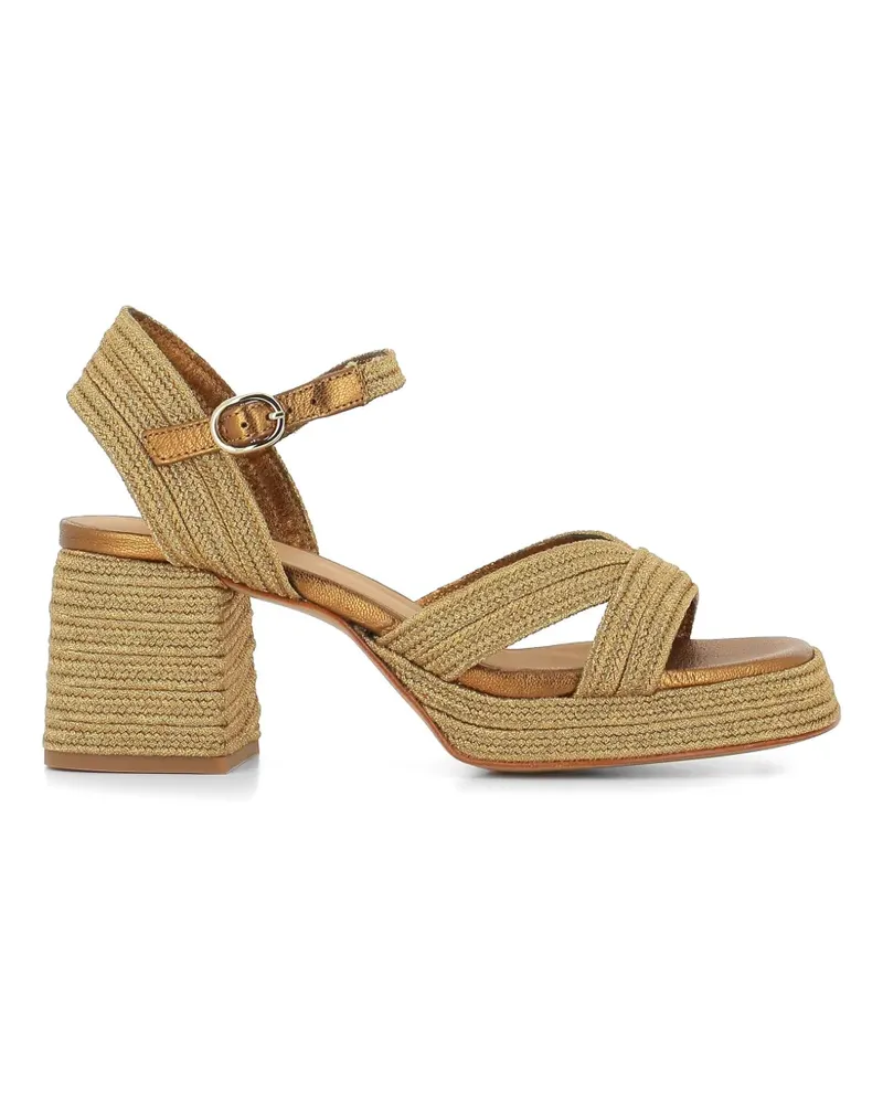Castañer Vallita braided crossover-strap sandals - Gold Gold