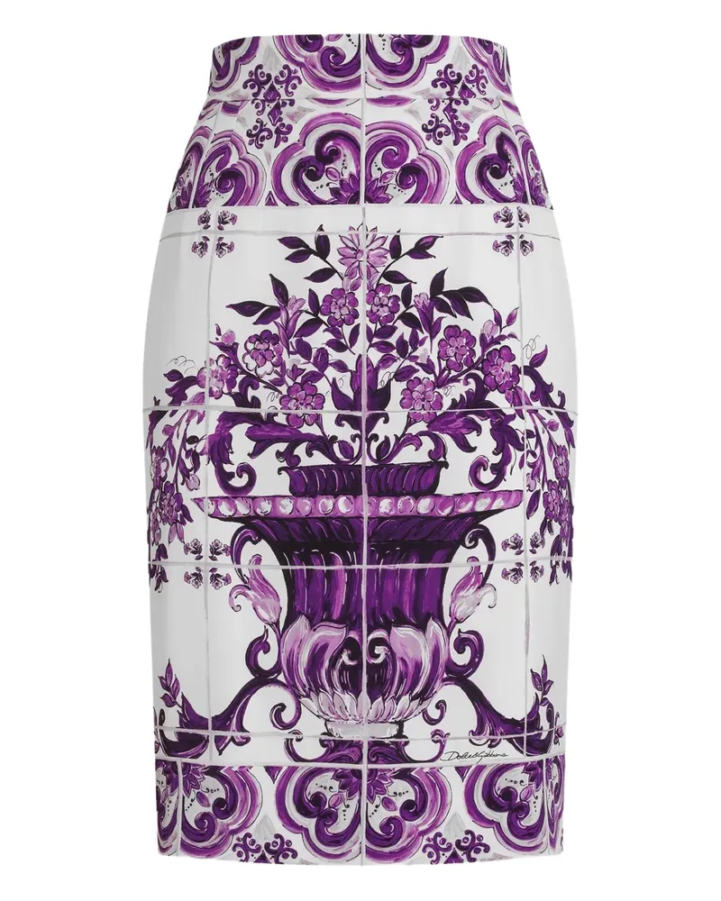 Dolce & Gabbana Midirock aus Seide - Weiß Weiß