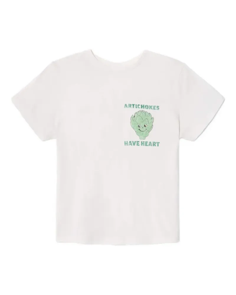 RE/DONE T-Shirt mit Artischocken-Print - Weiß Weiß