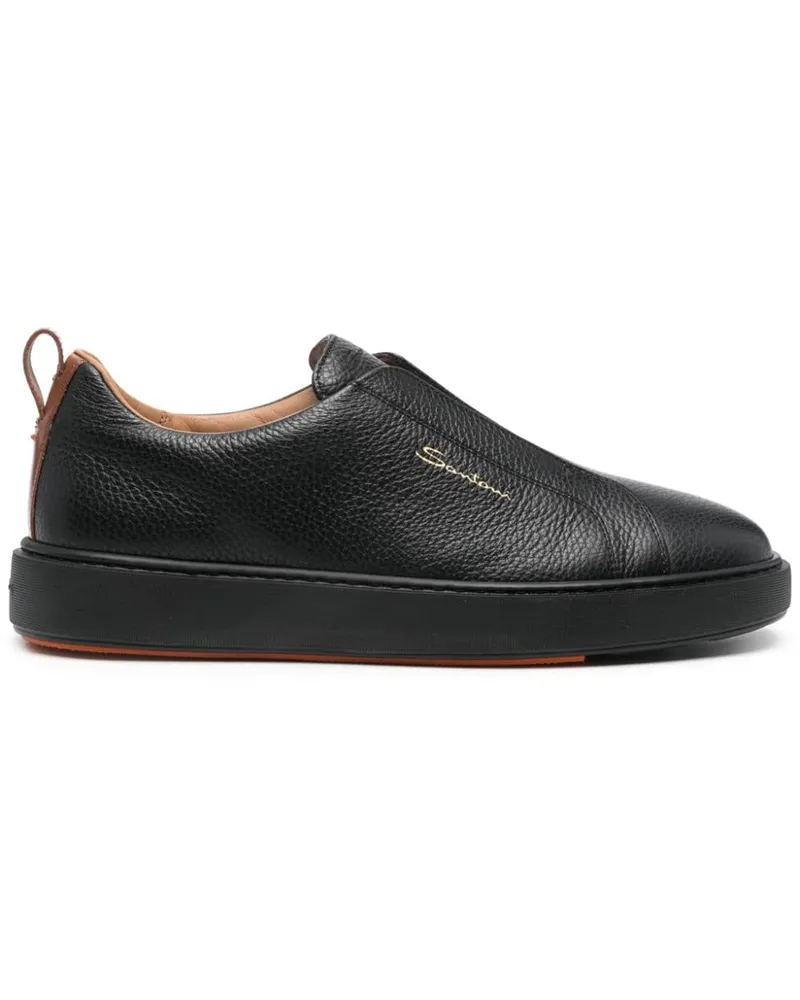 Santoni Sneakers aus Leder - Schwarz Schwarz