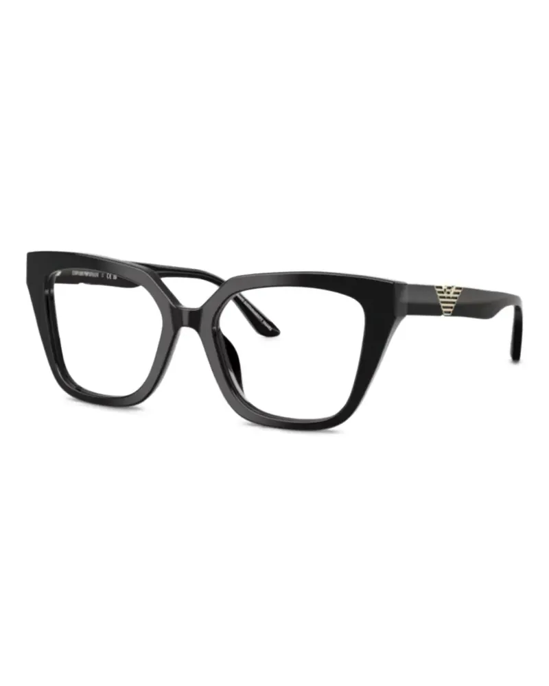 Emporio Armani geometric logo glasses - Schwarz Schwarz