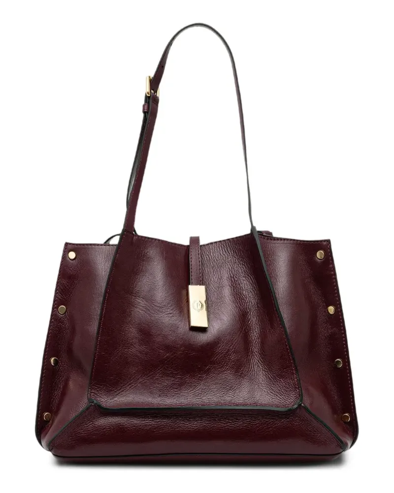 Pollini Kleine Postina Schultertasche mit Nieten - Rot Rot