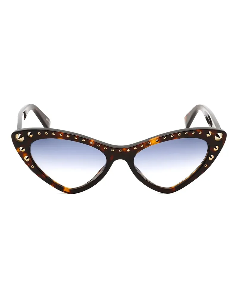 Moschino stud-embellished cat-eye sunglasses - Braun Braun