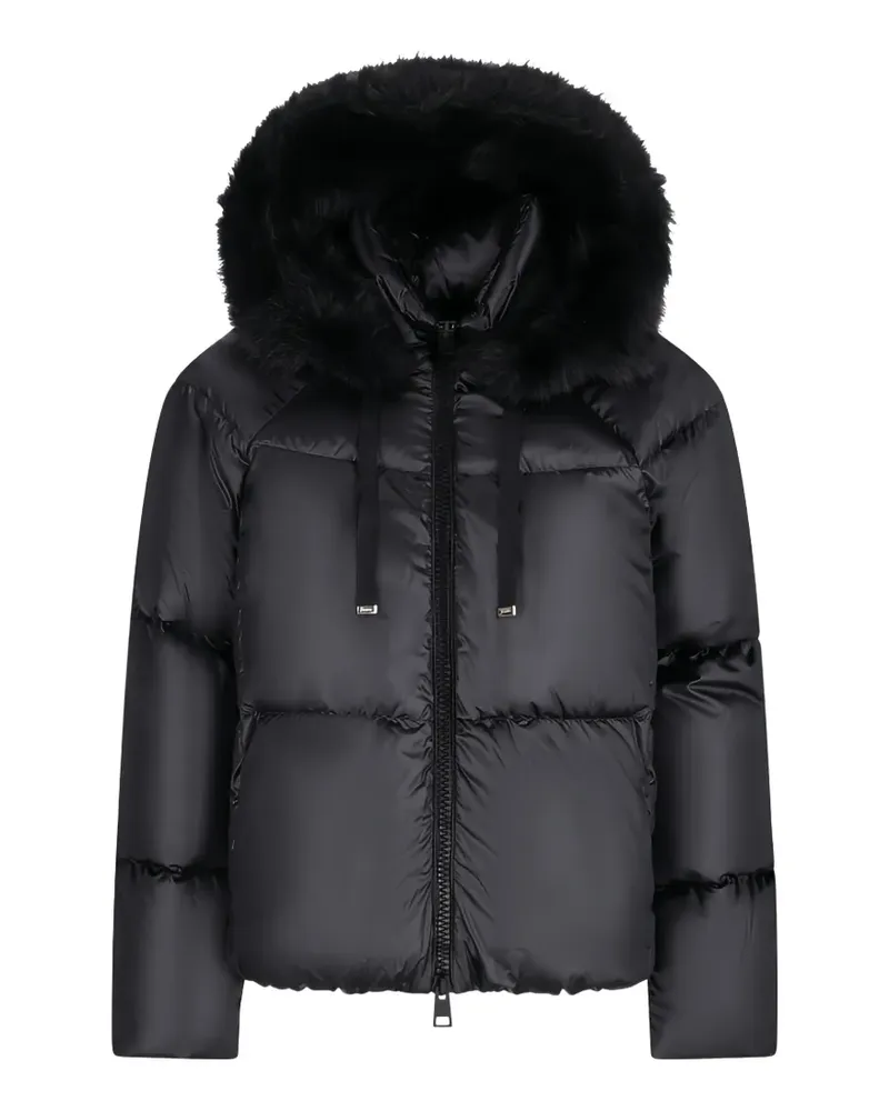 Herno faux-fur trim puffer - Schwarz Schwarz
