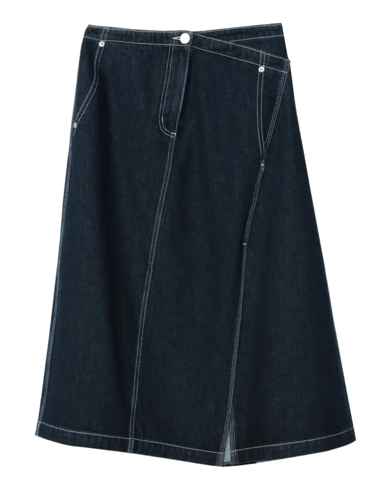 3.1 phillip lim Asymmetrischer Rock mit Kontrastnähten - Blau Blau