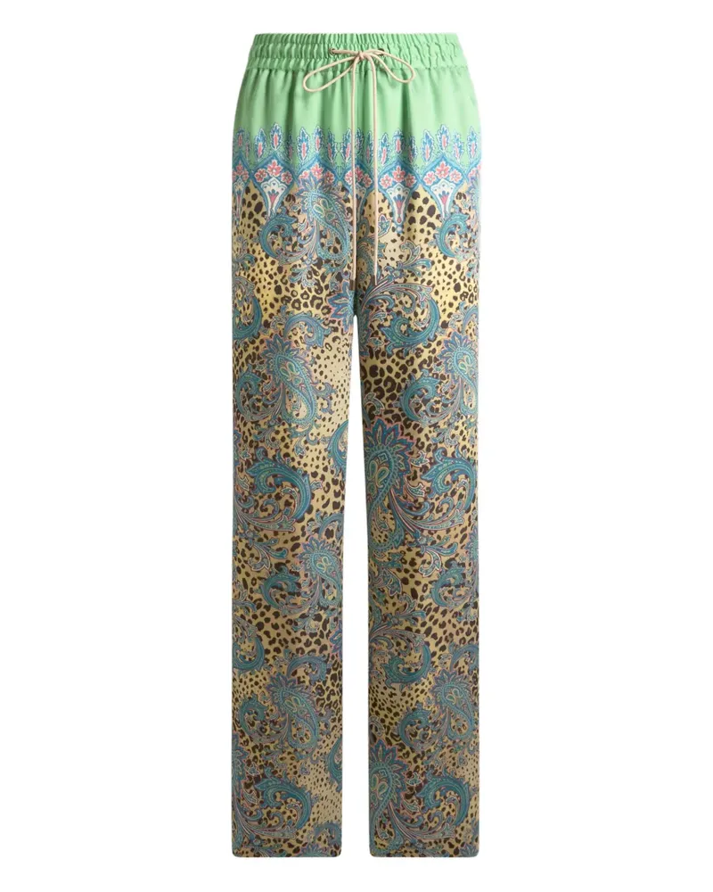 Etro animal paisley-print trousers - Braun Braun