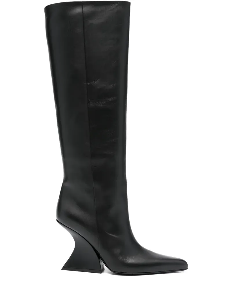 Thierry Mugler Spitze Stiefel mit Design-Absatz 70mm - Schwarz Schwarz