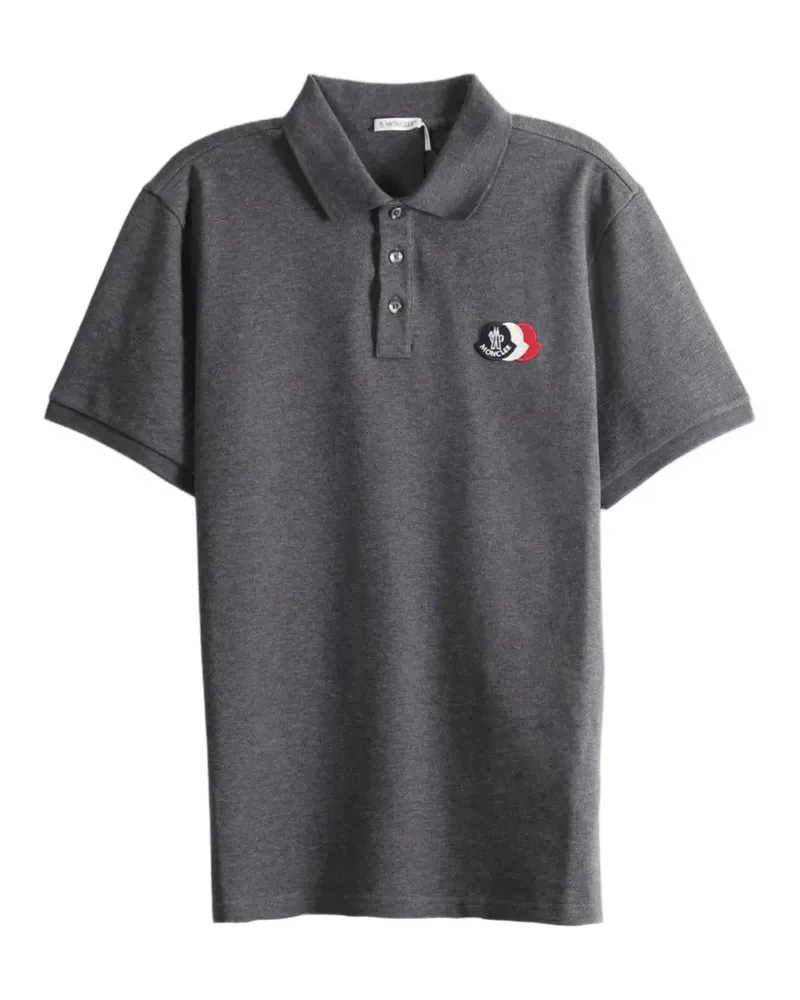Moncler logo-patch polo shirt - Grau Grau