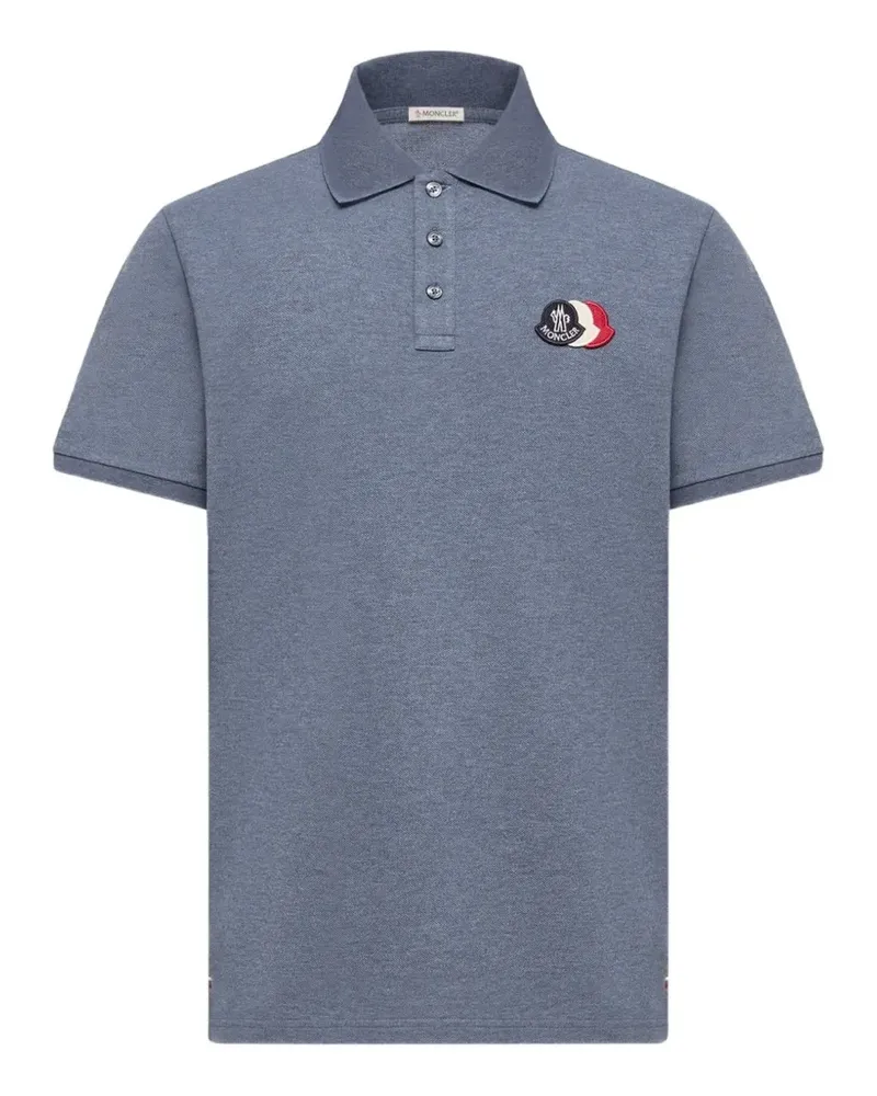 Moncler Poloshirt mit Logo-Patch - Grau Grau