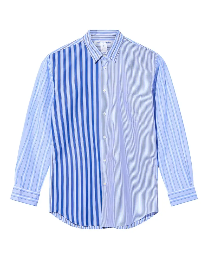 Comme des Garçons Hemd mit gestreiften Einsätzen - Blau Blau
