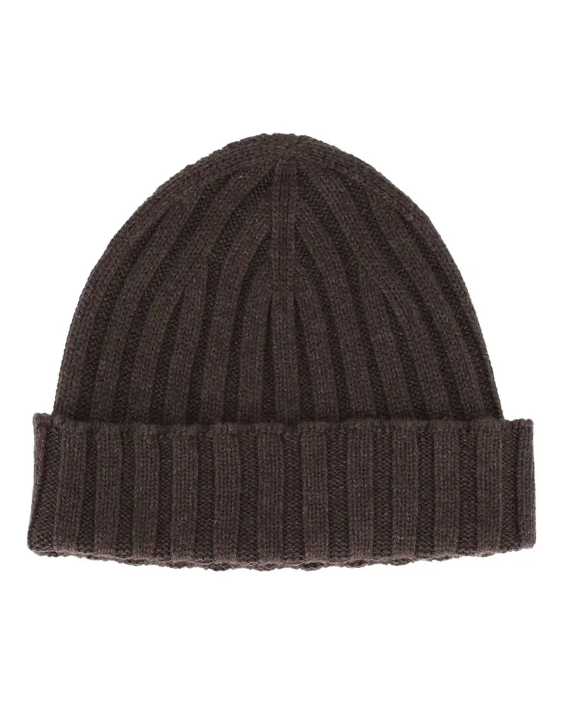 Filippo de Laurentiis Gerippte Beanie aus Kaschmir - Braun Braun
