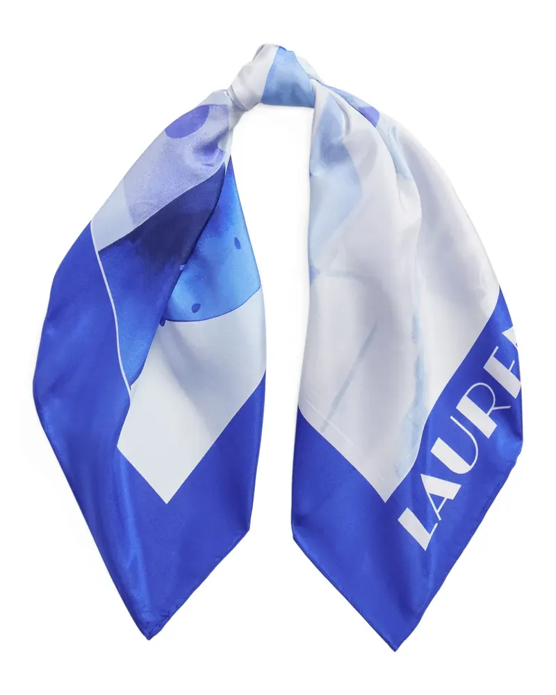 Ralph Lauren Seidenschal mit Landschafts-Print - Blau Blau