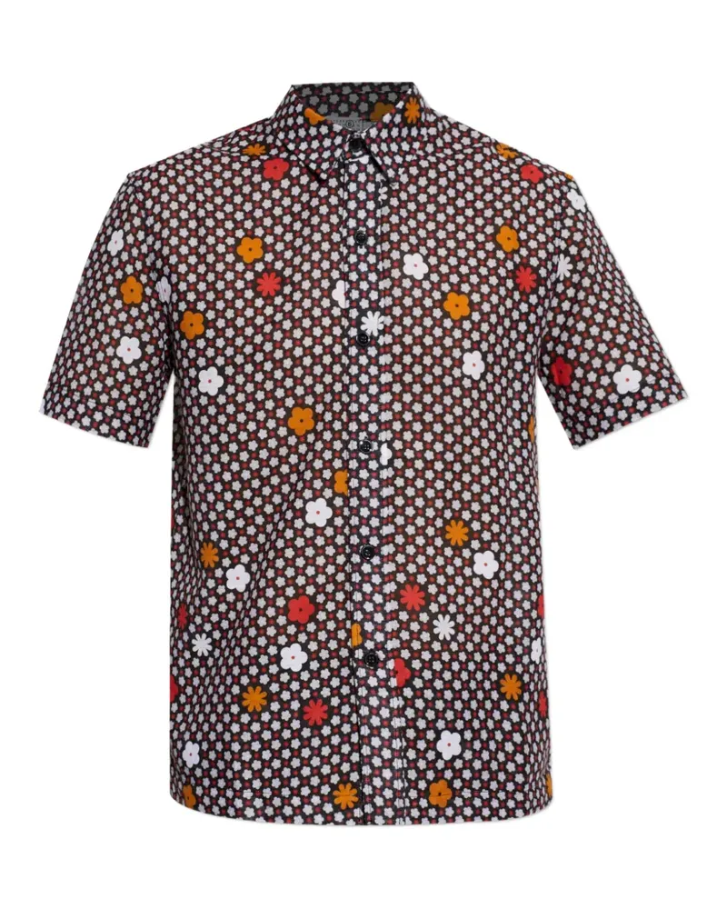 Maison Margiela floral-print short-sleeve shirt - Braun Braun