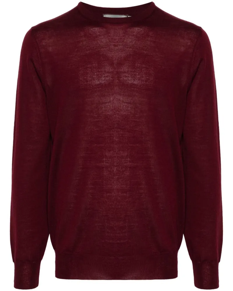 Canali Fein gestrickter Pullover - Rot Rot