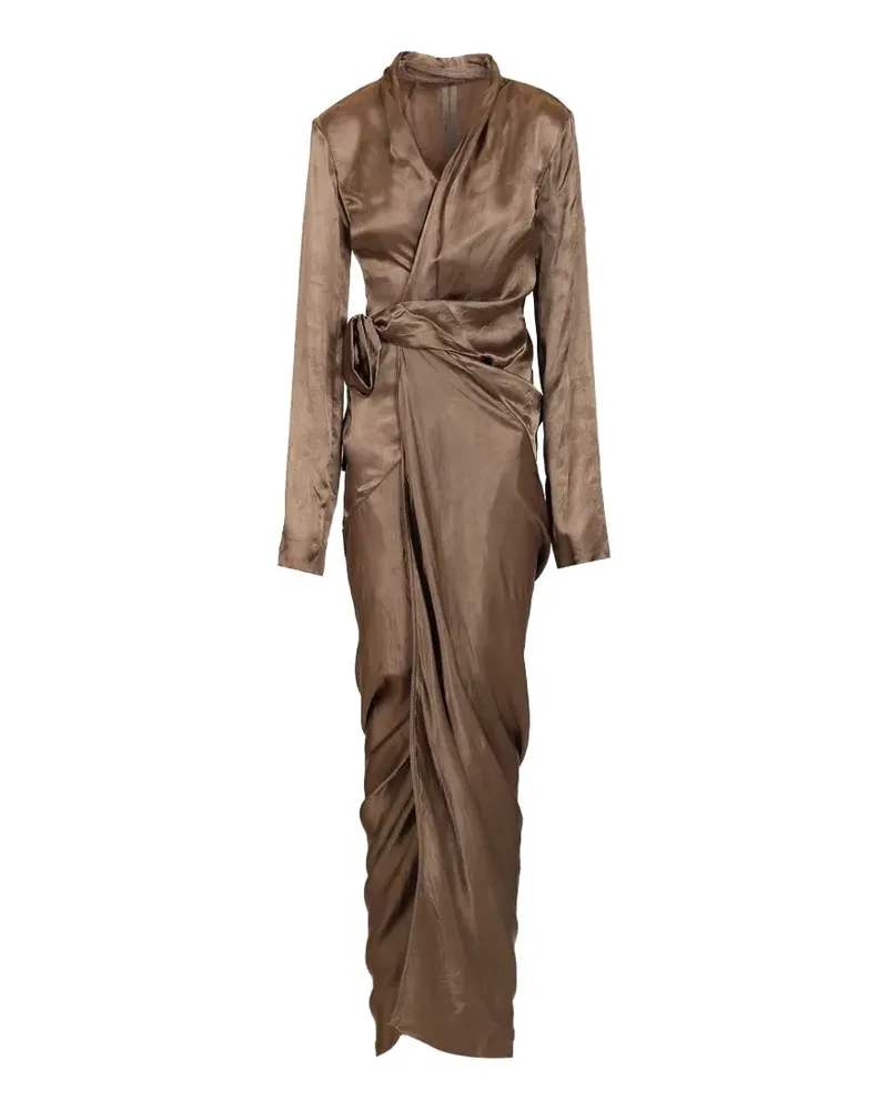 Rick Owens tie long-sleeve maxi dress - Braun Braun
