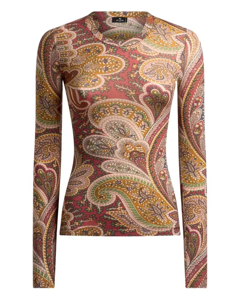 Etro Seidenoberteil mit Paisley-Print - Nude Nude