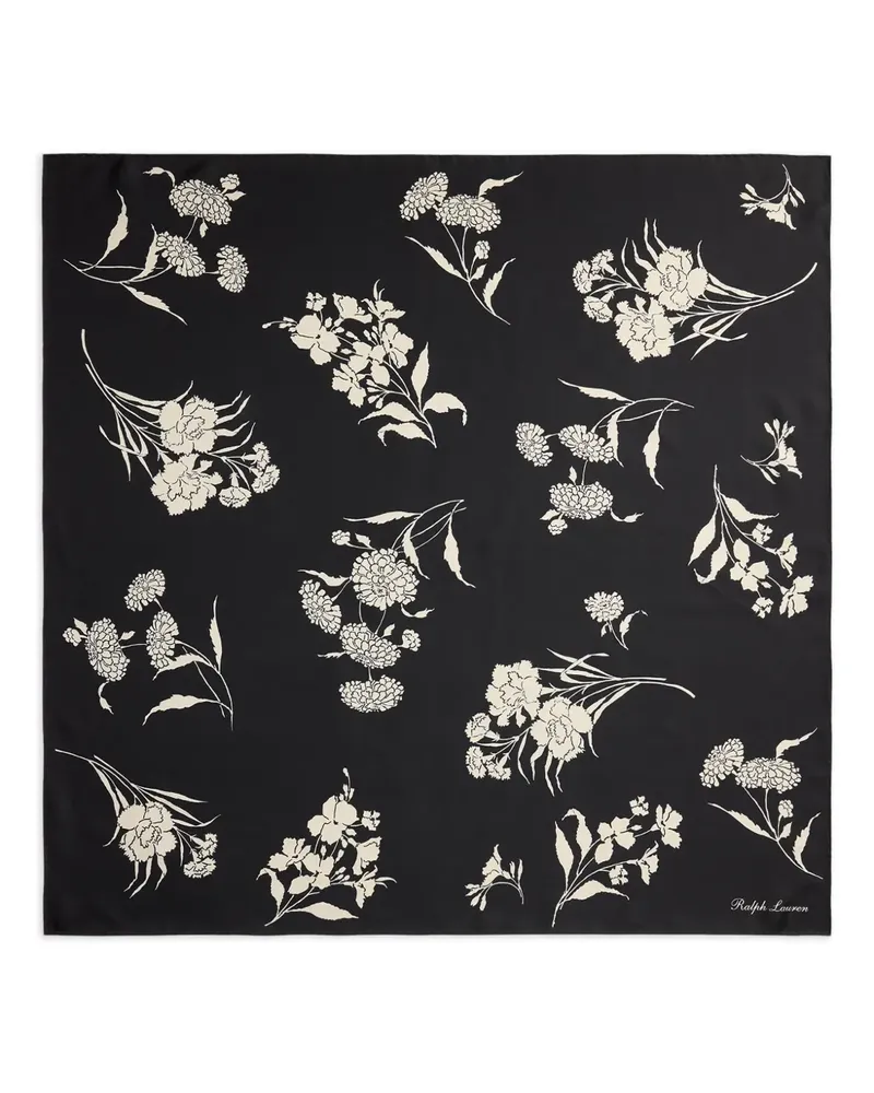 Ralph Lauren Schal mit Blumenmotiv - Schwarz Schwarz