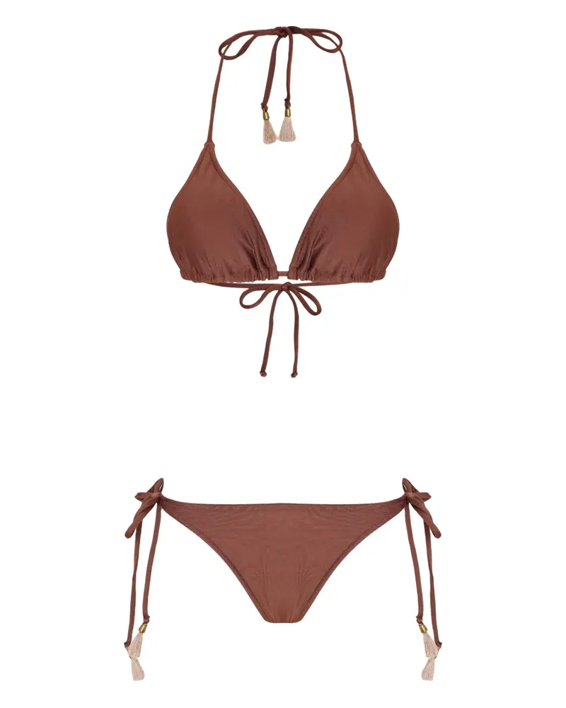 Lygia & Nanny Maya Triangel-Bikini mit Quasten - Braun Braun
