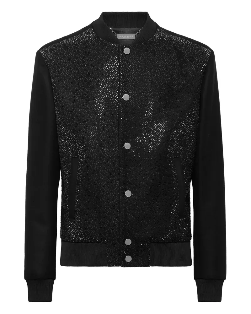 Philipp Plein Bomberjacke mit Strass - Schwarz Schwarz