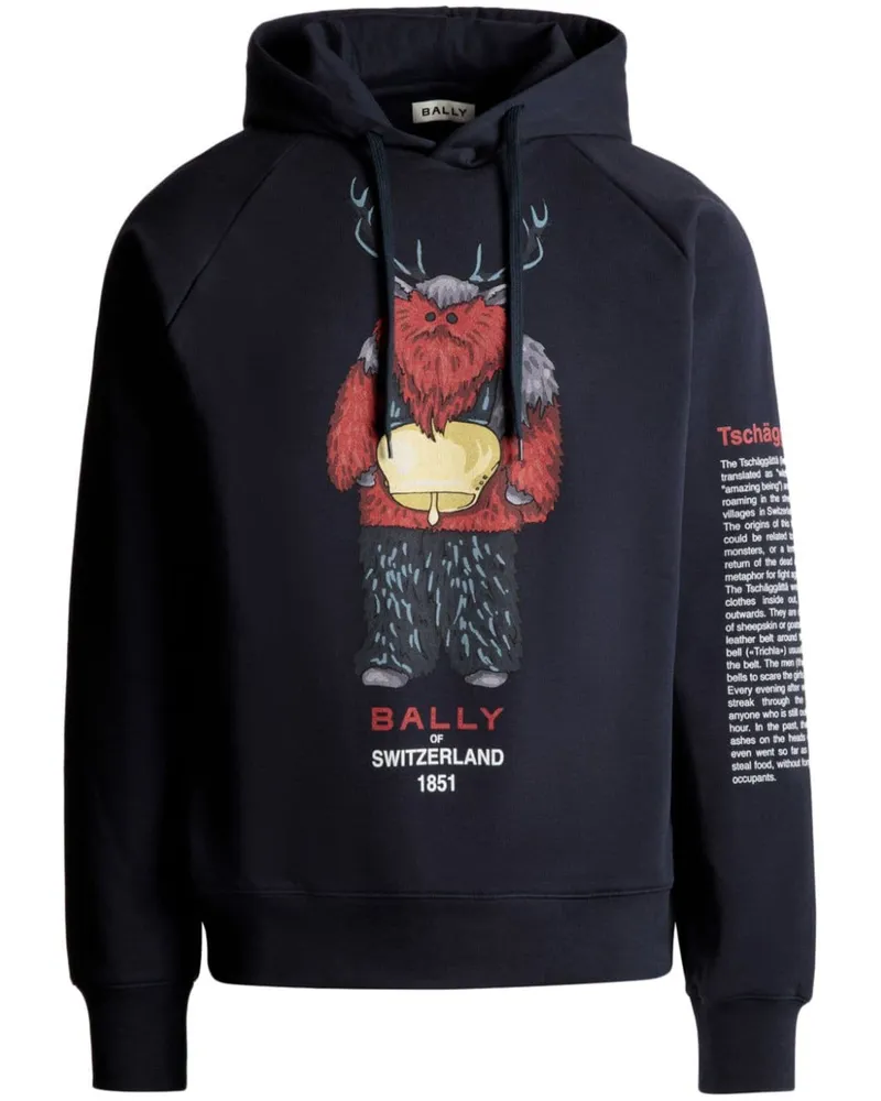 Bally Hoodie mit grafischem Print Blau