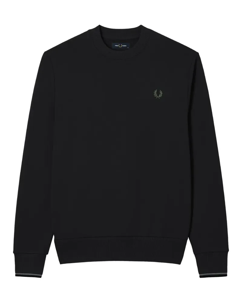 Fred Perry Pullover mit Laurel Wreath-Stickerei - Schwarz Schwarz
