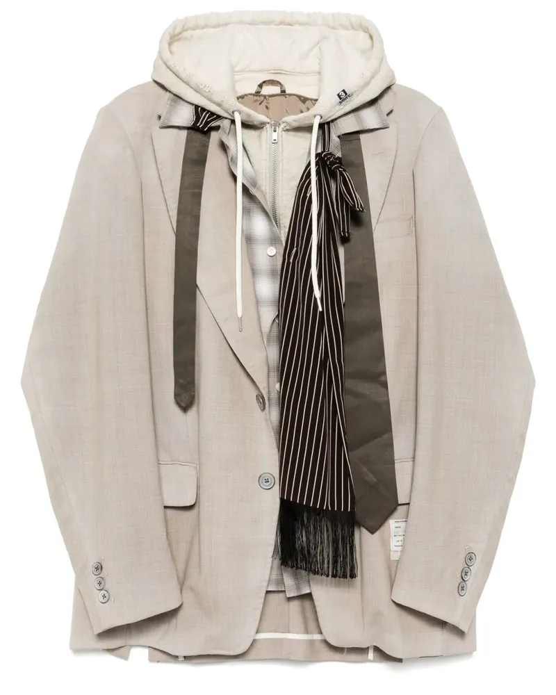 MIHARAYASUHIRO Sakko im Layering-Look - Nude Nude