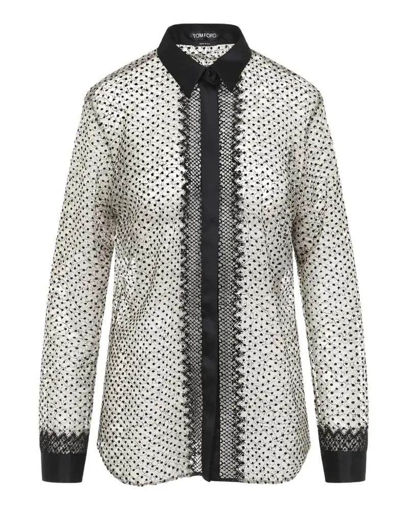 Tom Ford lace floral-pattern shirt - Nude Nude