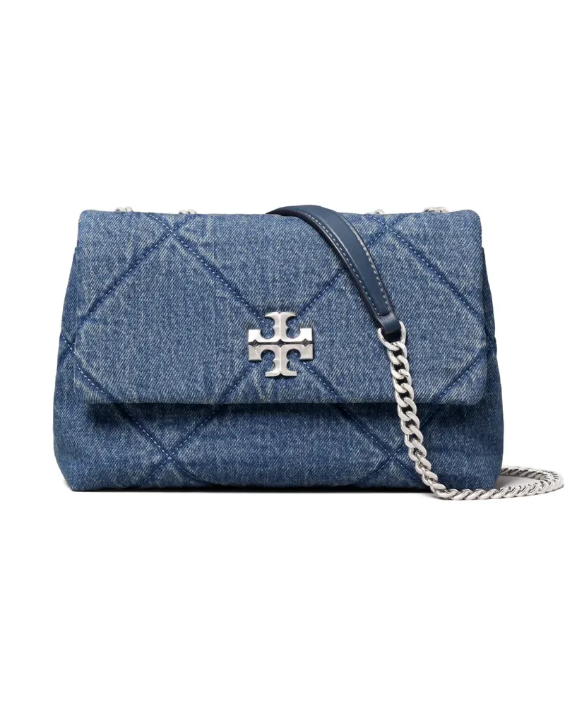 Tory Burch Kira diamond quilt denim small convertible shoulder bag - Blau Blau