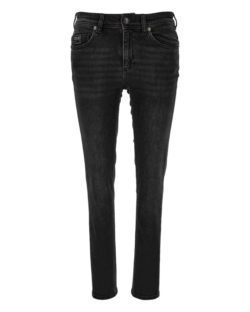Versace Jeans Skinny-Jeans mit Logo-Stickerei - Schwarz Schwarz