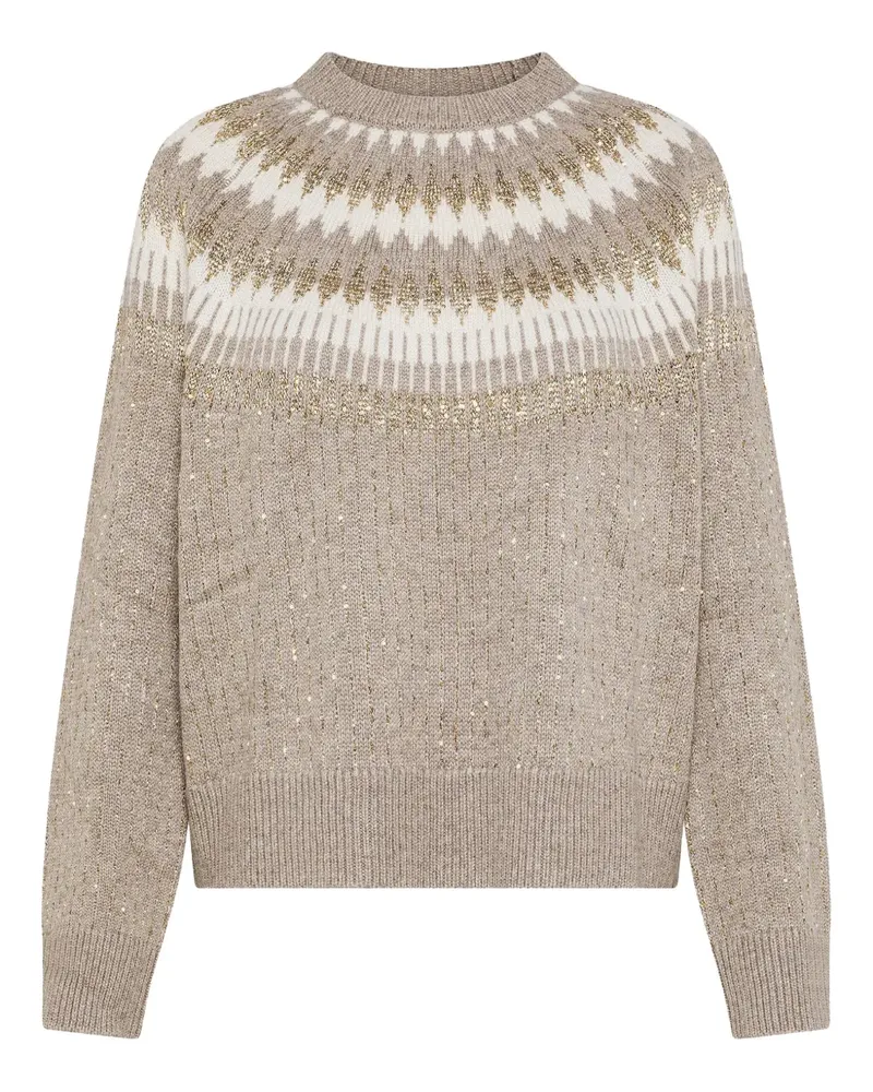 Seventy Pullover mit geometrischem Muster - Nude Nude