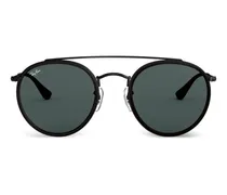 round-frame double-bridge sunglasses - Schwarz