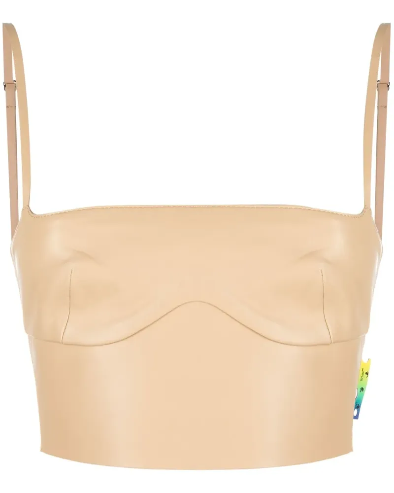 OFF-WHITE Bustier aus Leder - Nude Nude