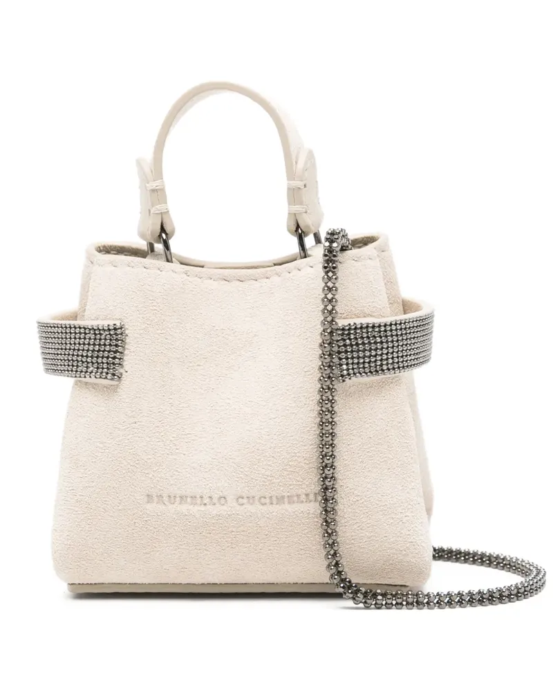 Brunello Cucinelli Verzierter Münztäschchen mit Henkel - Nude Nude