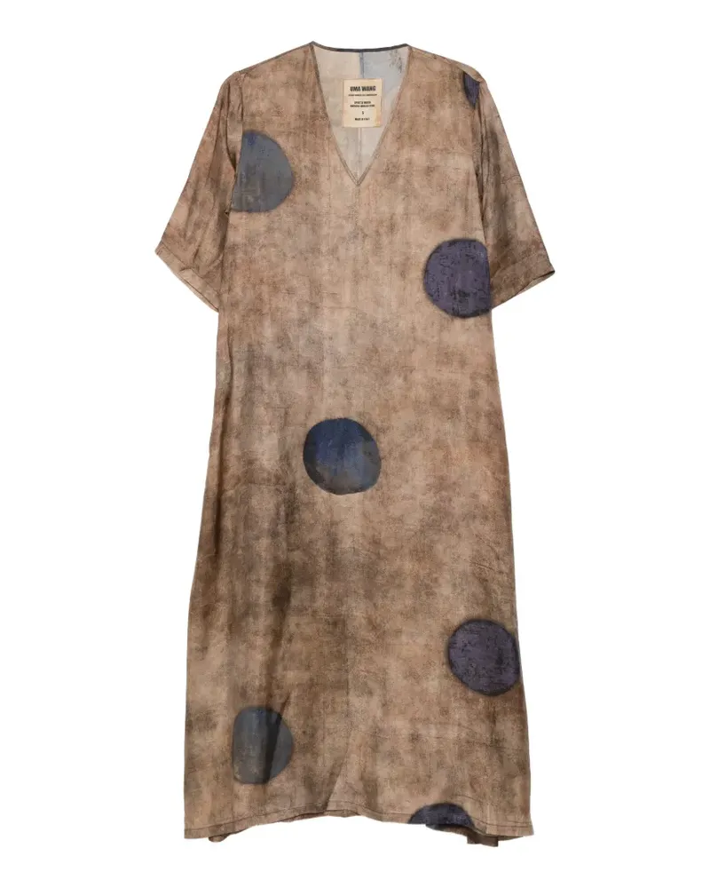 Uma Wang Apostle spot V-neck dress - Braun Braun