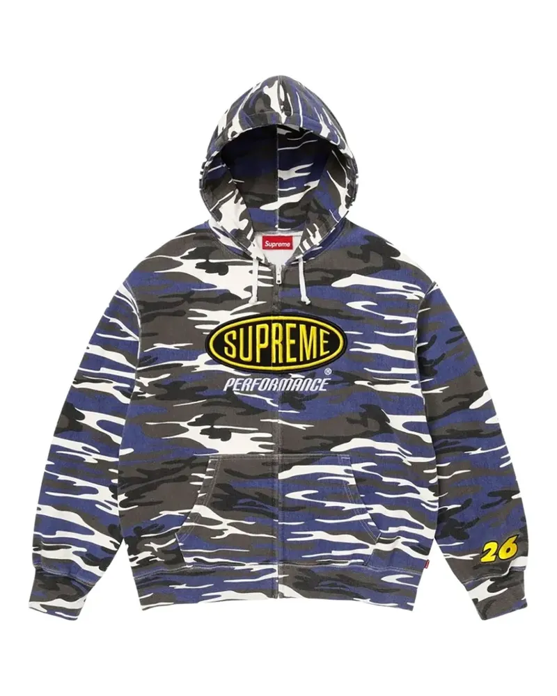 Supreme Being camouflage-print zip-up hoodie - Blau Blau