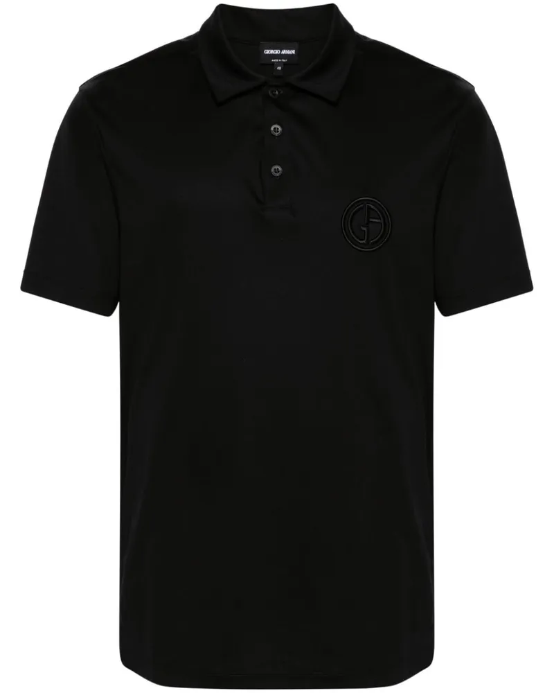 Giorgio Armani Poloshirt mit Interlock-Logo Schwarz