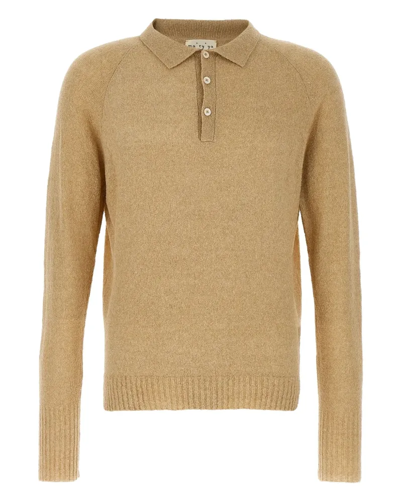 MA'RY'YA Poloshirt mit Knopfleiste - Nude Nude